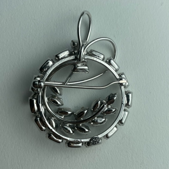 Vintage Heart Wreath Pendant Brooch TK Sterling Signed - Picture 4 of 5